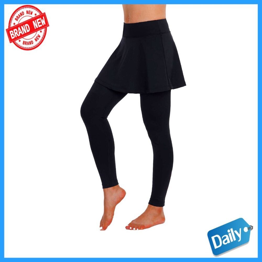 Skirted Yoga Leggings with Pockets High Waist Tennis Activewear